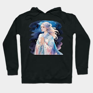 Anime Girl Watercolor Drawing Hoodie